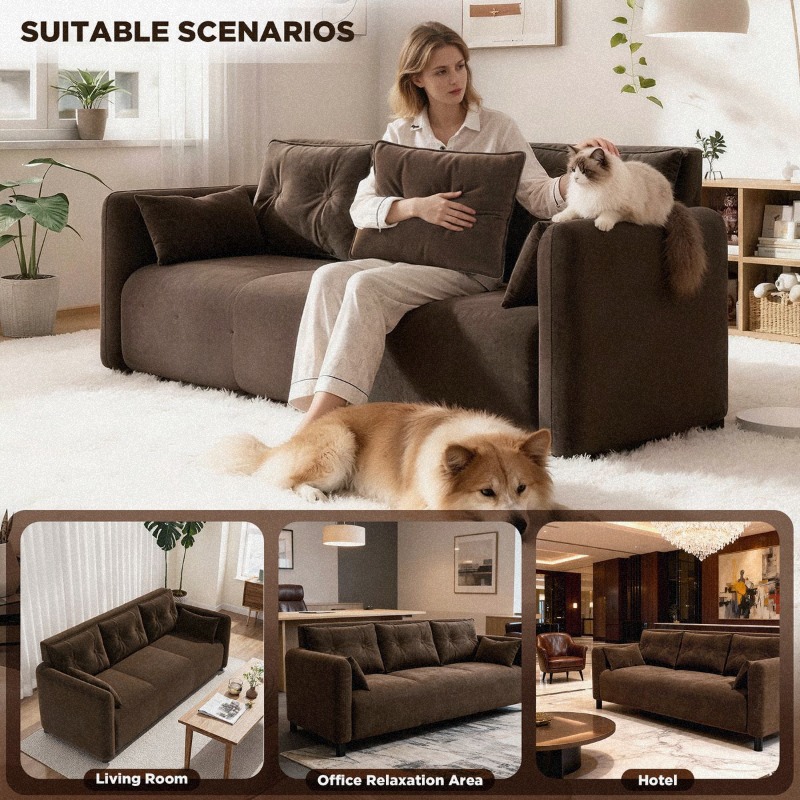 Versatile Three-Seater Sofa Perfect for Living Room Bedroom Office or Apartment Decor