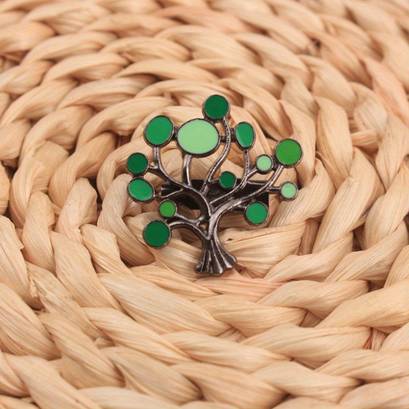 Exquisite Nature Alloy Pin - Intricate Tree Branch Detailing + Enamel Dots, Showcasing Enamel In Replicating Natural Aesthetics With Design And Color Precision