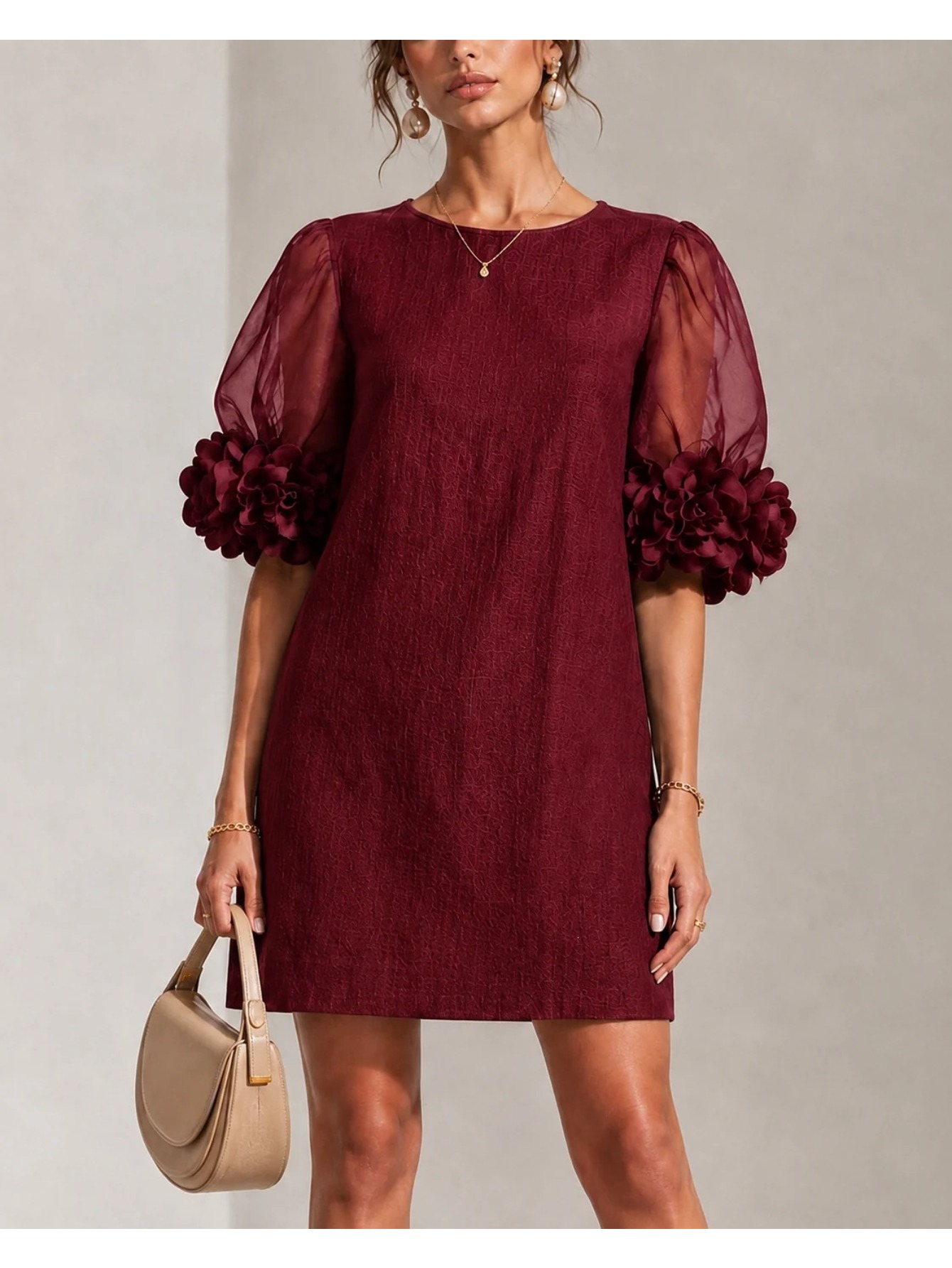 mesh sleeve dress sold on Temu United States