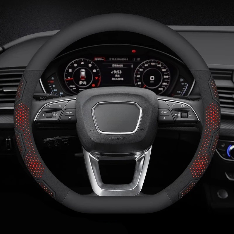 TEMU For Q3 Q5 Q7 A3 A4 A5 A6 A7 Rs3 Rs4 Rs5 Tt Carbon Fiber Suede Microfiber Faux Leather Car Steering Wheel Cover Auto Additions