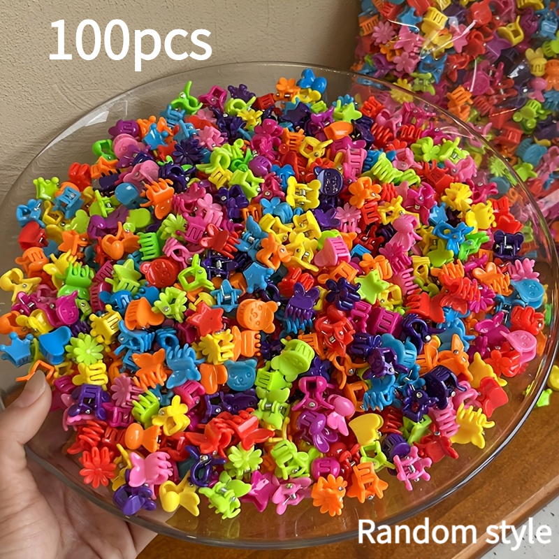 TEMU 100pcs Of Cute Hair Additions In Random Colors And Styles, Mini Hair Clips Suitable For. -style Small Hair Claws, Random Designs. Small Hair