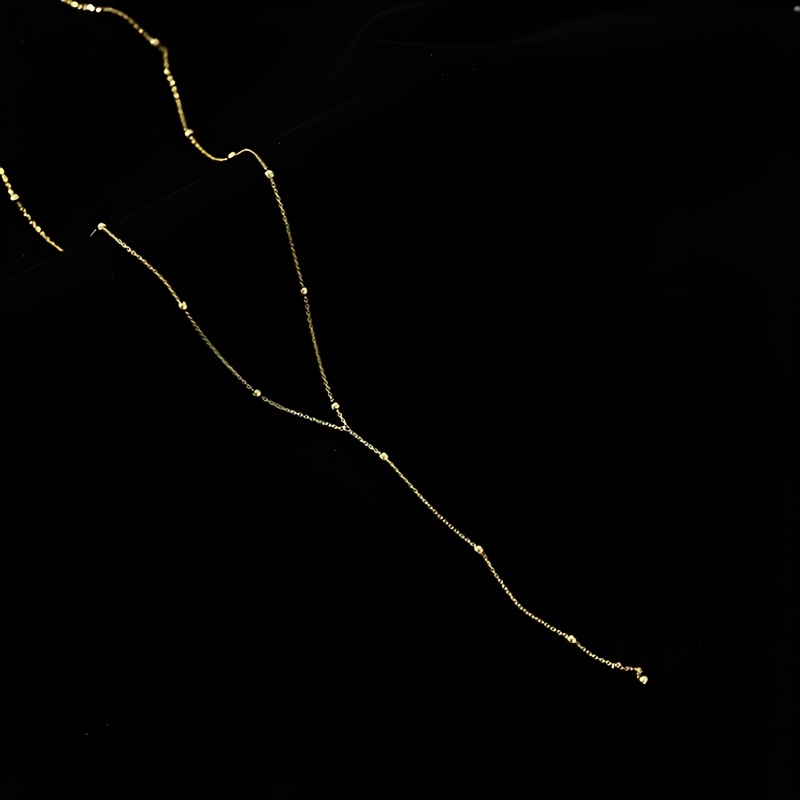 Trendy Dainty Golden Stainless Steel Necklace- Anti-Fading Tarnish Resistant, Simple Elegant Design, Perfect for Daily Wear& Party Outfits, Fashion Women's Long Jewelry Accessory, Ideal Gift for Her Wife Girlfriend Mom, Chic Minimalist