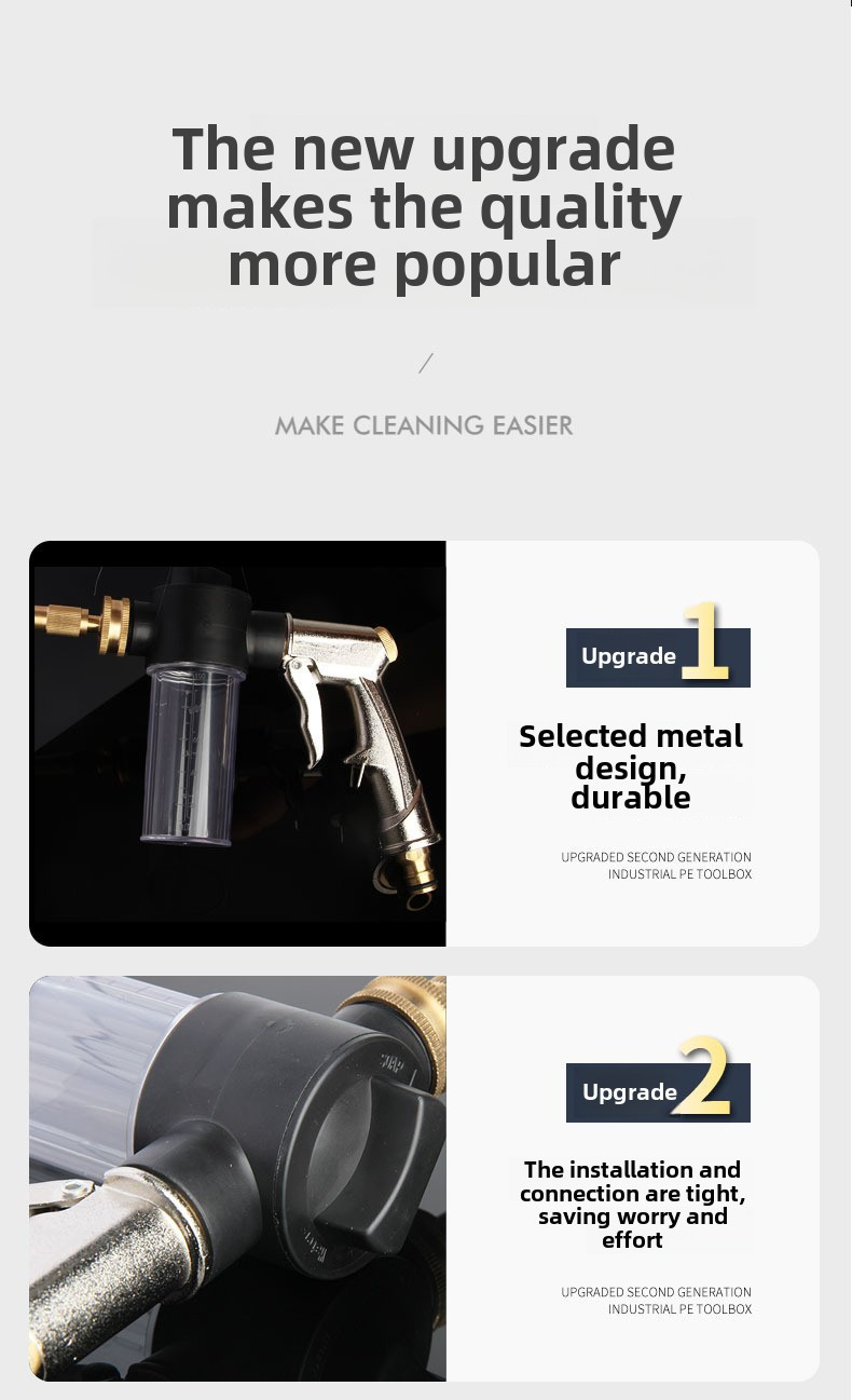 household high pressure car washing gun with copper nozzle and foam pot ideal for car cleaning and garden watering applications Product details 1