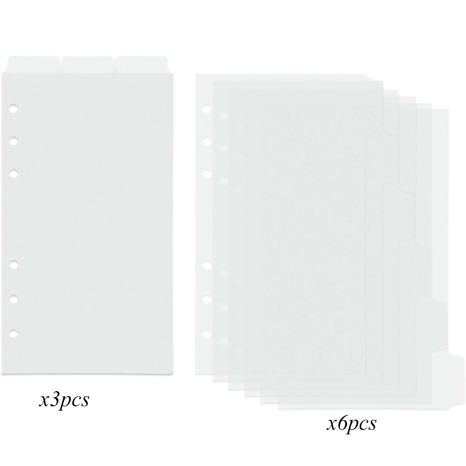 TEMU Set Of 9 A6 Binder Dividers Made Of Plastic, Featuring Blank Sides With 6 Top Tabs And 3 Tabs, Designed For Planner Inserts And Refillable Page