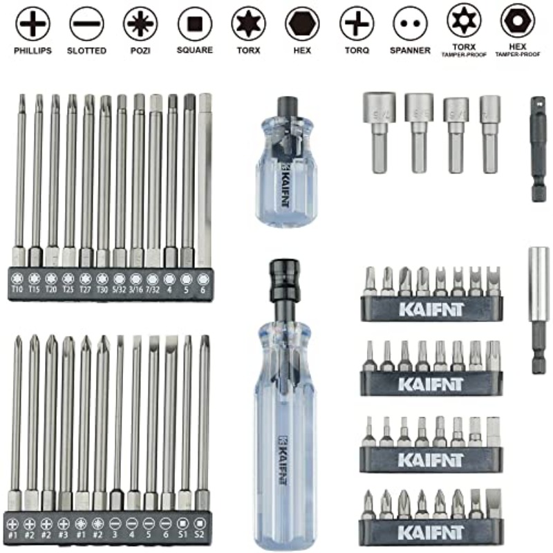 60pcs   professional screwdriver bit set with acetate ergonomic non-slip handles &   system - 4-inch heavy-duty power bits, impact-resistant case, s2 alloy steel construction for home, automotive, electronics repair - ideal for diy & professional mechanics (no power required), precision screwdriver set, tool set, screw driver set Product details 2