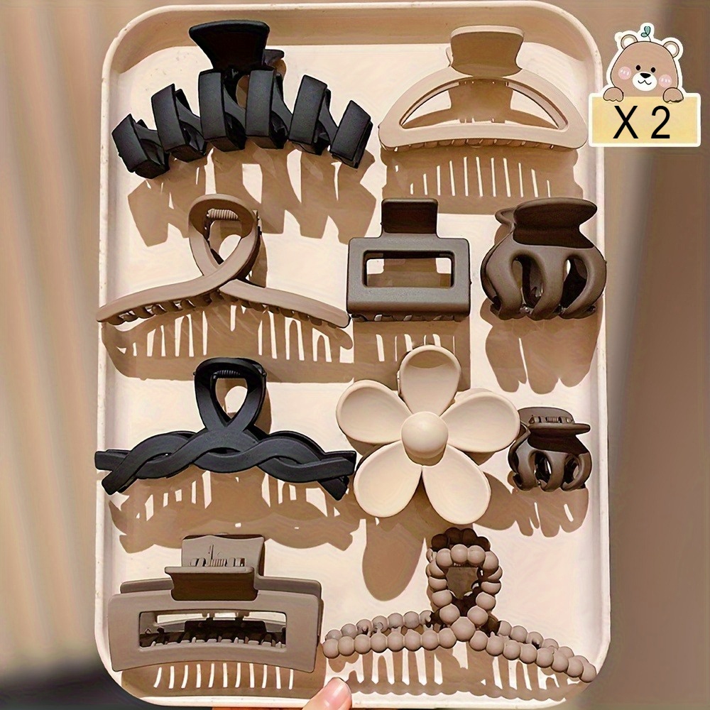 20pcs Multicolor Retro Hair Claw, Suitable For Gift, Travel Essentials, Gifts For Her, Ladies' Accessories, Hair Accessories