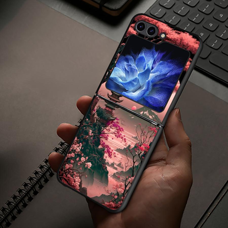 TEMU Étui Téléphone Compatible for Samsung for Galaxy Z Flip 5/6, Z Flip 7, 6, 5, 4, 3, ZFlip 5G, ZFLIP7, Z Flip 3/4 - Coque Rigide avec Design