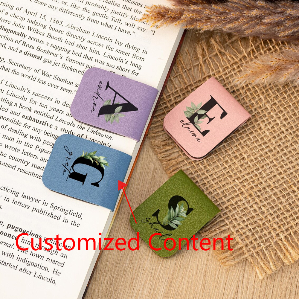 

1pc Customizable Leather Magnetic Bookmark With Month - Personalized Name Option, Ideal Gift For Her, , Colleagues, And Reading Enthusiasts