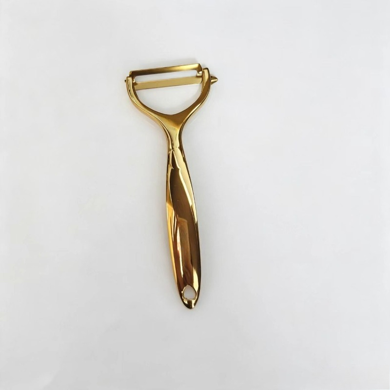 TEMU Bright Golden Pure 304 Stainless Steel Peeler, Vegetable Peeler, Fruit, , Potato Peeler, Stainless Steel Sharp Potato Cutter, Y-shaped Kitchen