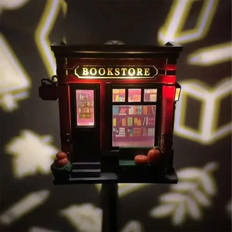 bookstore project night light - battery-free plug-in wall-mounted led bookstore design with glowing book display & cozy ambiance, decorative lighting for reading nook, book lover gift, safe low voltage (no batteries/electronics) Product details 1