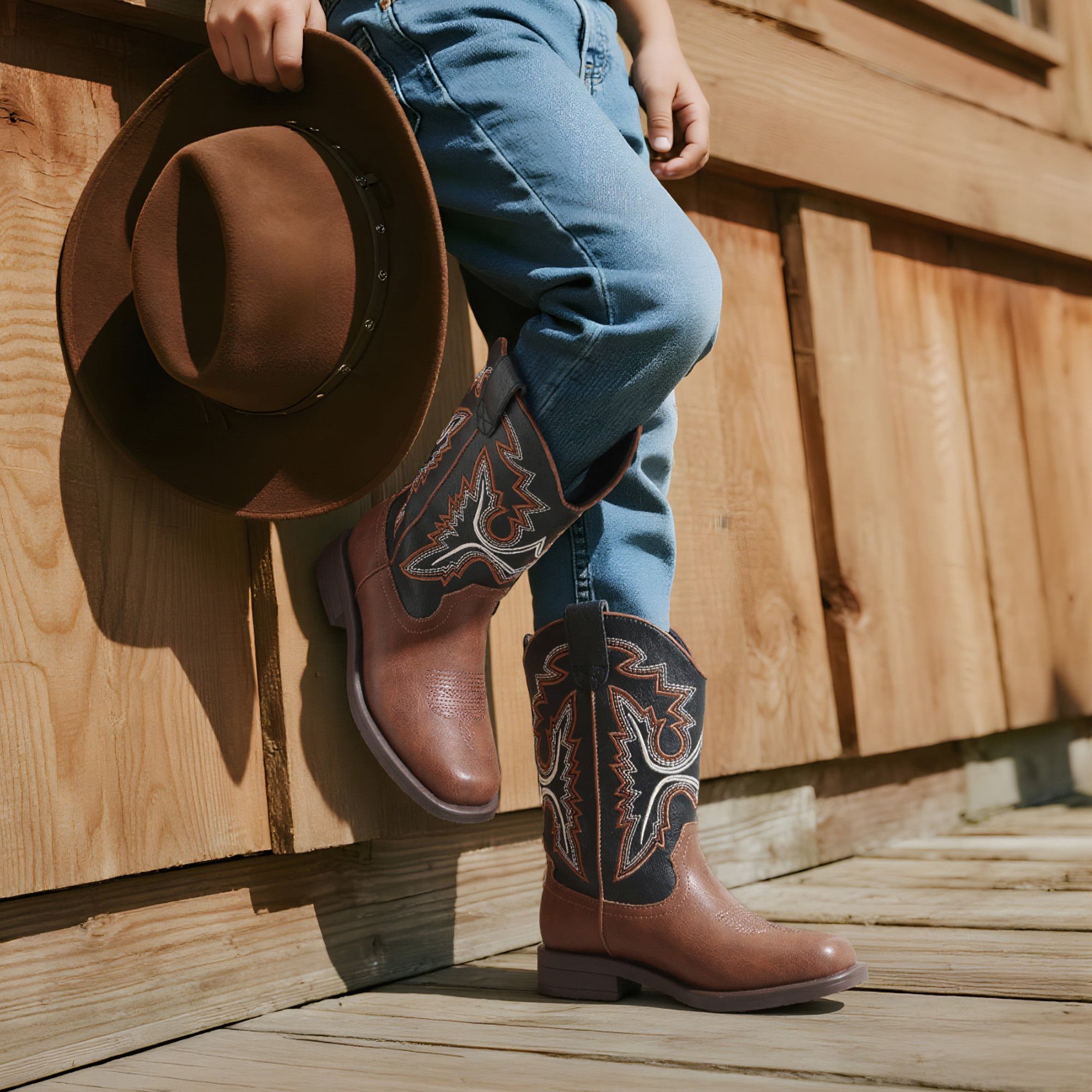 boys brown dress boots Ocra Boys Chestnut Brown Herringbone Boot main image 0