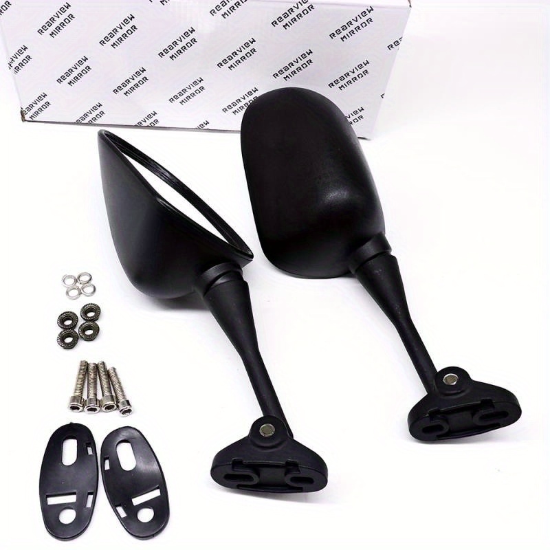 Motorcycle Side View Mirror for CBR600/CBR900/CBR1000 - Fit, Flat Reflective Surface, Durable Black Design, Easy Installation, Enhanced Blind Spot Reduction, Motorcycle Modification, Sleek Mirror Design, Highquality Mirrors