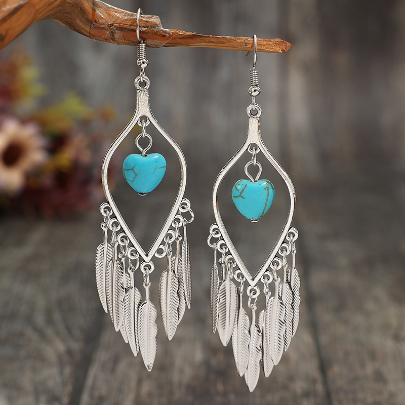 TEMU Ethnic Style (synthetic) Turpine Earrings, Bohemian Style Fringe Long Earrings, Everyday Wear, Party Occasions