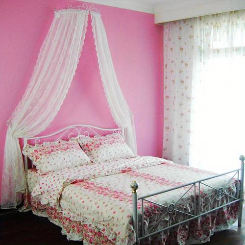 jacquard lace beaded curtain princess room beaded bed canopy romantic bedroom decoration festive atmosphere accent