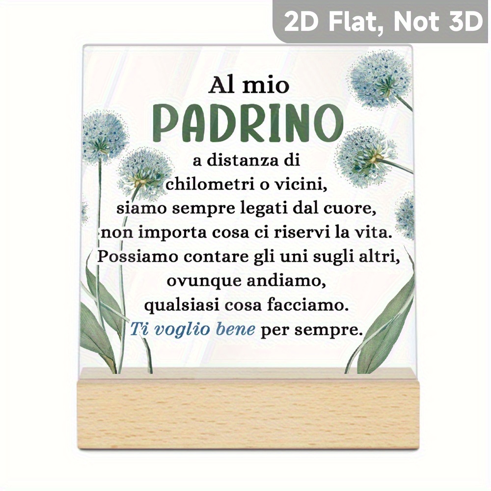 TEMU 2d Flat, Al-mi-padre-like Italian -themed Tabletop Display - Al-pa-dre Nameplate For Desk, Italian Heritage Gift, - Padre Italian Sign For Home