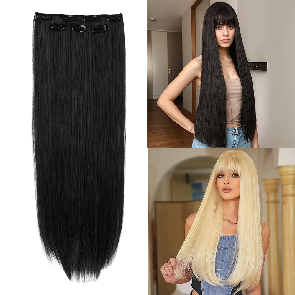removable hair topper hair topper for women hair extensions clip in 6pcs 7pcs brown hair extension long wavy   clip in hair extension hair pieces for women blonde hair topper wig tools details 13