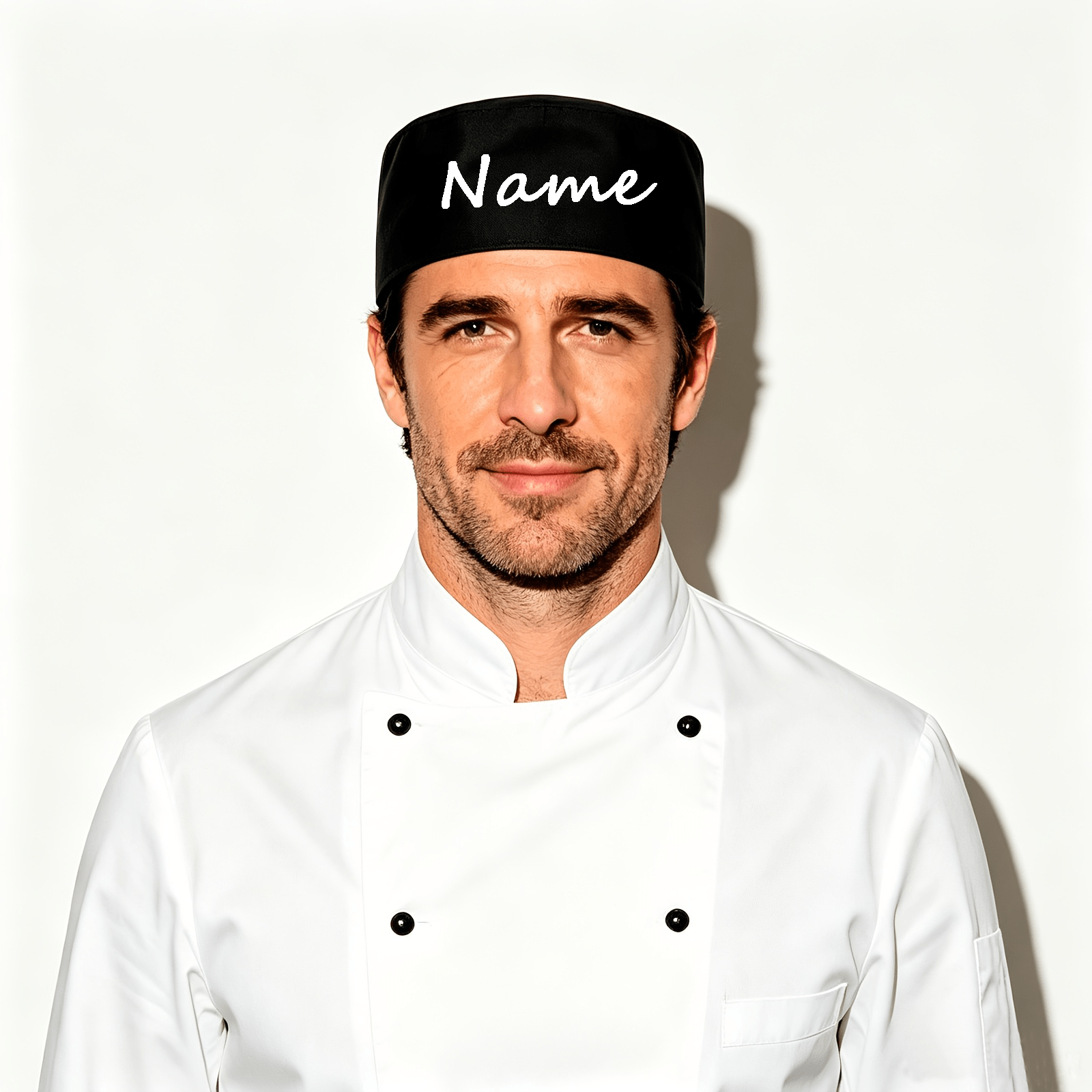 TEMU Customizable Chef Hats With Names/text - Adjustable Breathable Mesh Back Suitable For , Adult Kitchen Cooking Beanies, For Professional Chefs,