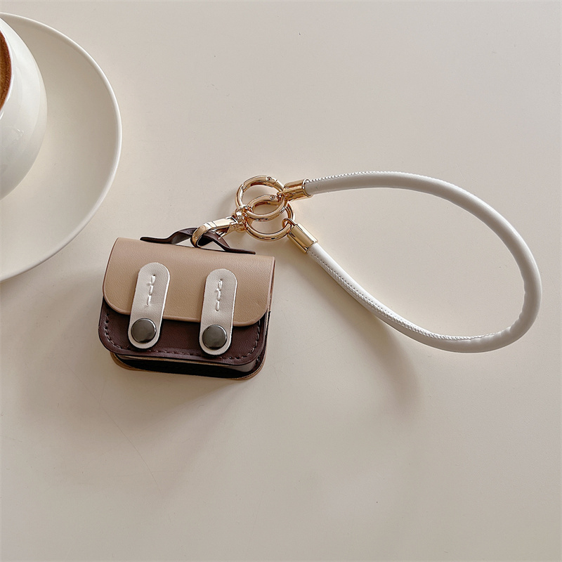 Korean Color-Blocking Backpack Is Suitable for Airpods Pro2/3 Protective Case with Lanyard Suitable for Earphone Shell Second And Third Generation Niche for Airpods 4 Protective Case