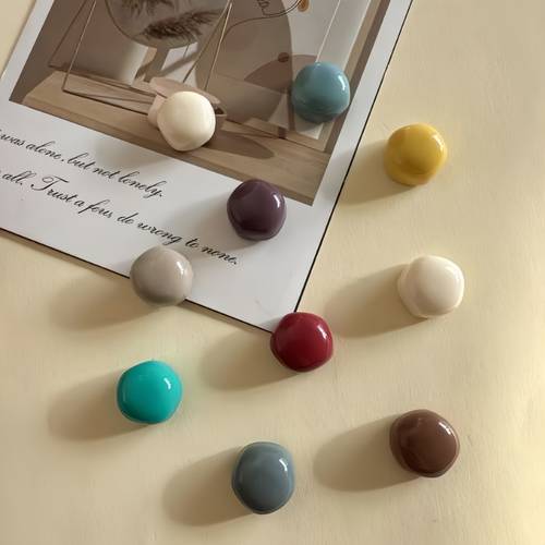 12pcs 6pcs random color elegant frosted fridge magnets set vibrant round kitchen office decor durable magnetic accents for lockers dishwashers sophisticated home accessories thoughtful mothers day gift