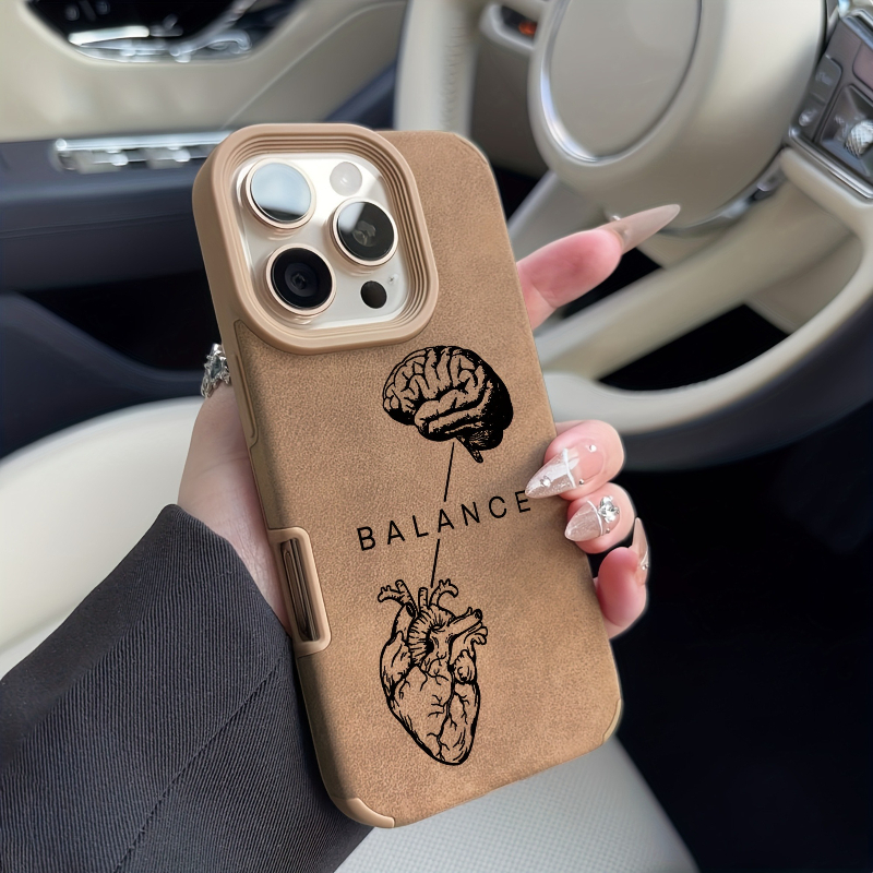 TEMU Phone Case - A High-end, Minimalist Brown Phone Case With A Pattern, Designed For 17, 16, 15, 14, 13, 12, Pro . It Boasts An Attractive Design,