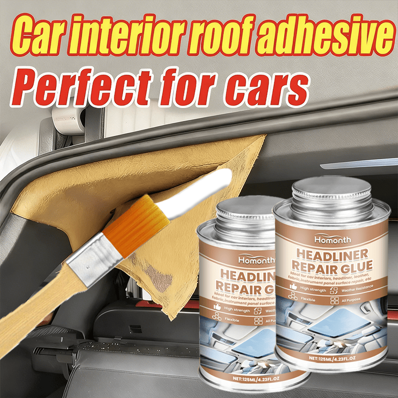 TEMU 2pcs125ml Car Headliner Repair Adhesive Flexible Car Headliner Adhesive Transparent Car Interior Adhesive  Effective Suitable For Car