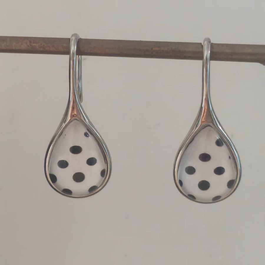 TEMU 2pcs Polka Dot Earrings Teardrop Earrings Fashion Earrings Style Earrings Fashion Earrings Pattern Earrings Jewelry Additions Unique Jewelry