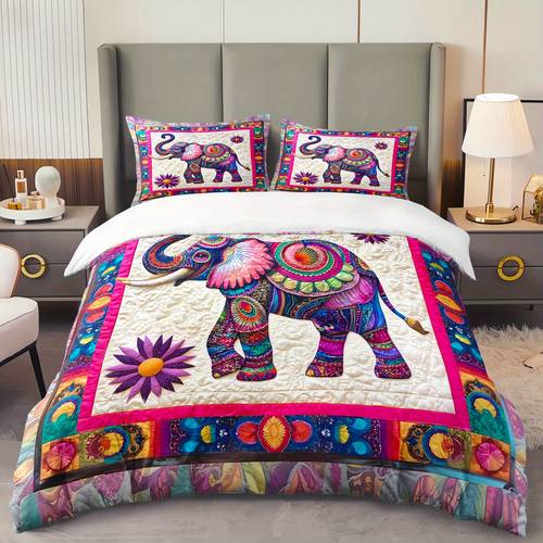 3pcs mandala elephant 3 printed duvet cover set bohemian bedding set for colorful bedding for bedroom or decor polyester comforter cover gift 1 quilt cover 2 pillowcases