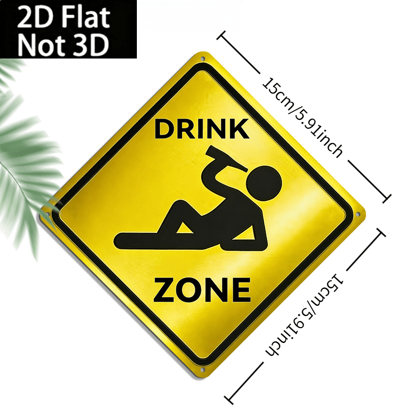 TEMU 2d Flat, 2d Flat Single-piece Fun Beverage-themed Wooden Decorative Hanging Sign, Wall-mountable, Suitable For Indoor And Outdoor Placement.
