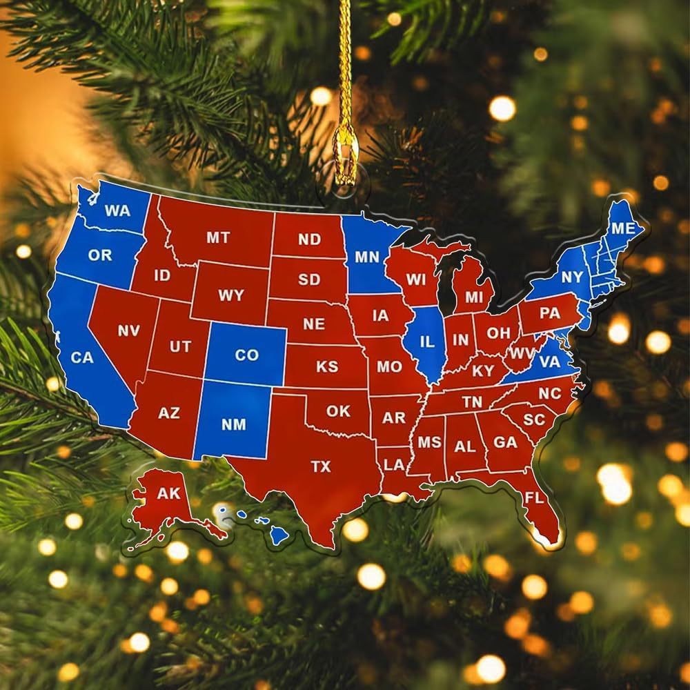 

2024 Us State Commemorative Christmas Ornament - No Power Needed, Feather-free, Events & Parties,