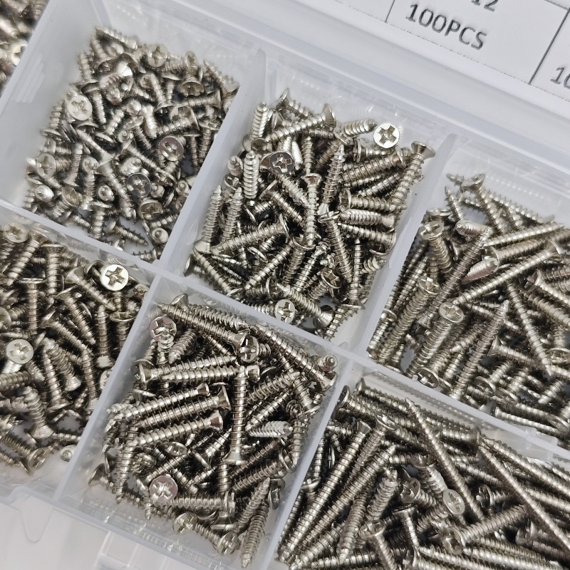 TEMU 560pcs Self-tapping Screw Set In Various Sizes And Styles - Durable For Wood Repair And Appliance Assembly, Includes Convenient Storage Box