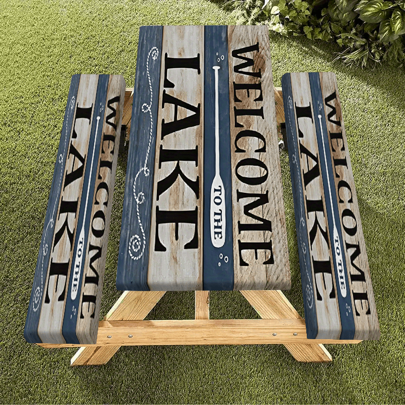 3 teiliges camping picknicktisch stuhlset blau weißes