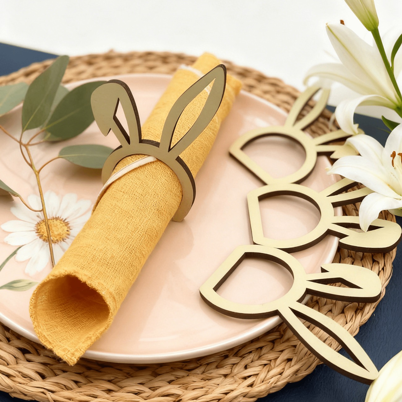 TEMU 10pcs, Cute Wooden Napkin Rings, Shaped Napkin Holders, Perfect For Rabbit, Animal Theme Parties, Napkin Ring, Napkin Holder, Paper Towel Not