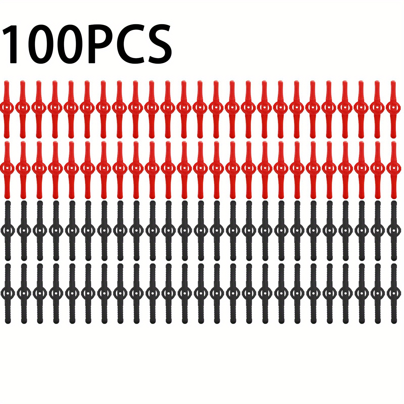 TEMU 100pcs Durable Plastic Trimmer Head Blades, Replacement For Electric Trimmer, Long Blade Mowing Accessories For Garden Lawn, Removal gearshaped Blades waterproof Construction, Weeder Trimmers