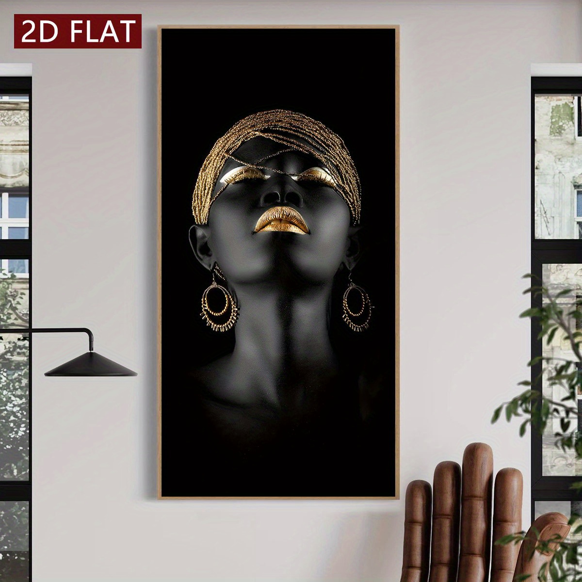 TEMU 2d Flat 1pc Unframed Canvas Poster, Elegant Black- And - Gold- - Portrait Themed, Luxurious - - , Canvas Wall Art, Artwork Wall Painting For