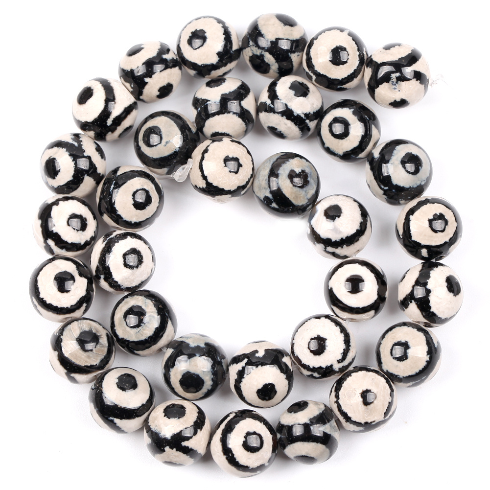 TEMU 10mm Natuursteen Oog Dzi Agaat Ronde Losse Spacer Kralen voor Sieraden Maken DIY Armbanden Ketting & Oorbel 15'' Ongeveer 37 stuks