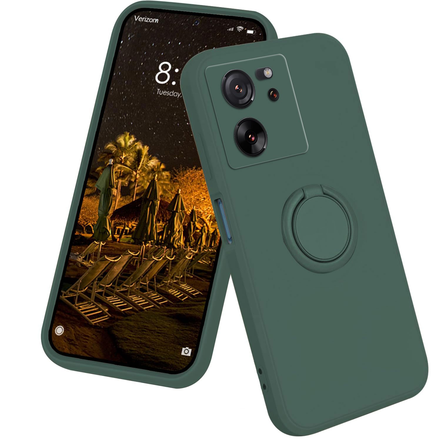 TEMU 1 Coque pour Xiaomi 13T/13T Pro, 8 Couleurs Coque TPU avec Anneau Support Rotatif 360° et Support Magnétique pour Voiture, Housse de