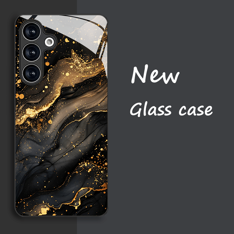 TEMU Phone Case - Black Compatible With For S24/s24ultra/s23/s23ultra/s22/s21//tempered Glass Phone Cover, Compact Luxury Dust-resistant And