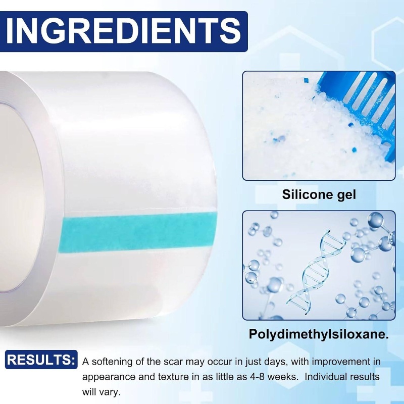 Transparent Patch Tape Reusable, Waterproof, Breathable Strips Lightens and Removes Scratches Old and New Scars 2, 5cm*150cm