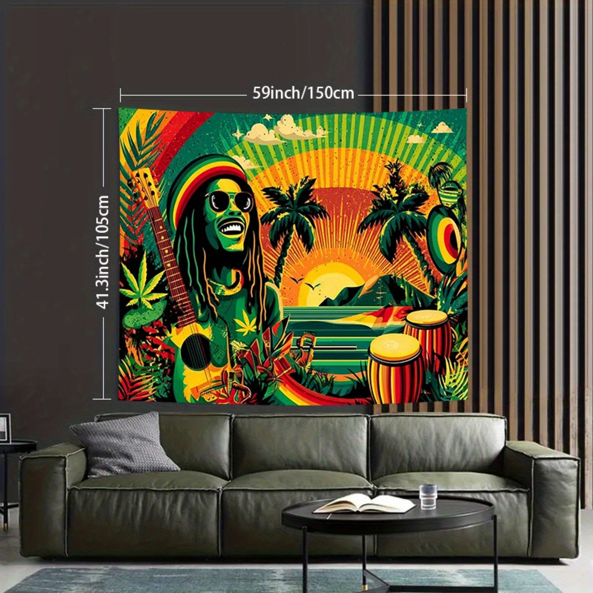 Reggae Music Theme Backdrop Banner For Party And Room Decoration_voghion.com