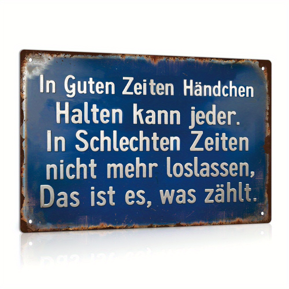 Image of 2d Flat, 1pc Decor German Vintage Metal Sign, In Holding Hands Can Everyone, Wall Art Decor For Home Farmhouse Cafe Shop Bar Pub Cave, Gift For Partner 20*30cm/ 8*12inches, Halloween/christmas Decor