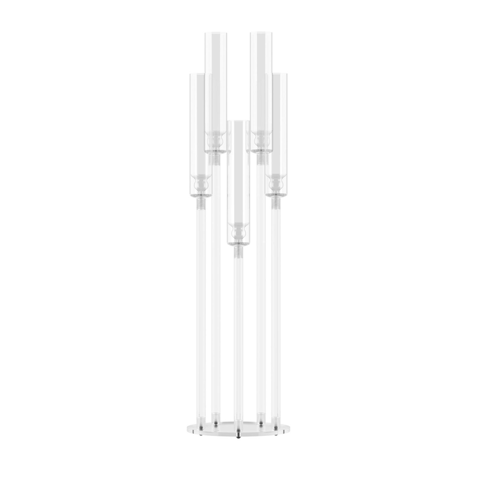 TEMU Set da 4 pezzi Centrotavola a a e con a 5 Bracci e Paralumi in Acrilico - Portacandele da Tavolo per Matrimoni, , Cene, Candele di Plastica per