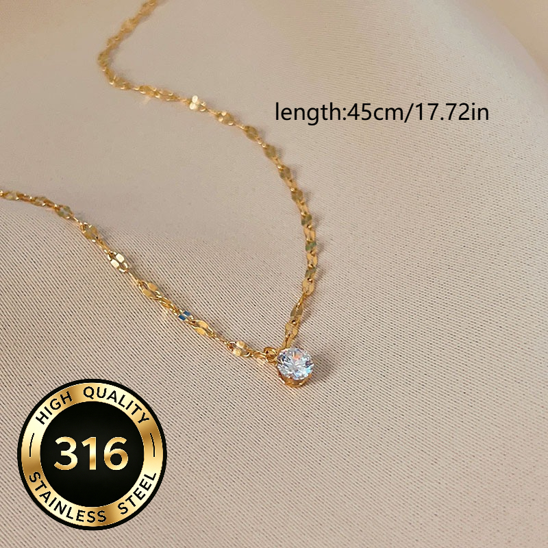 TEMU Collier chaîne pour lèvres à six griffes en acier inoxydable 316 et acier au pour femme, chaîne de clavicule polyvalente et de style Ins, simple