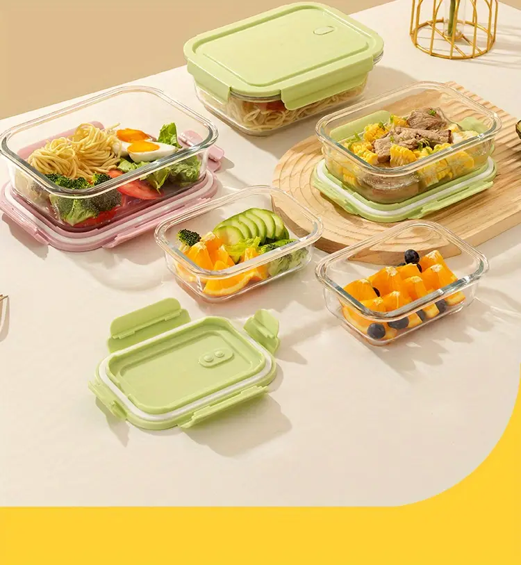3pcs leak proof glass storage containers with blue lids microwave dishwasher safe meal prep picnics and food storage picnic essentials modern kitchenware glossy Product details 1