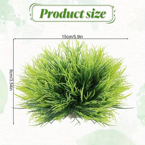 2 piante artificiali per acquario - decorazioni vibranti per acquario in plastica verde, piccole e grandi, materiale pvc, per gli di animali acquatici, accessori per acquario