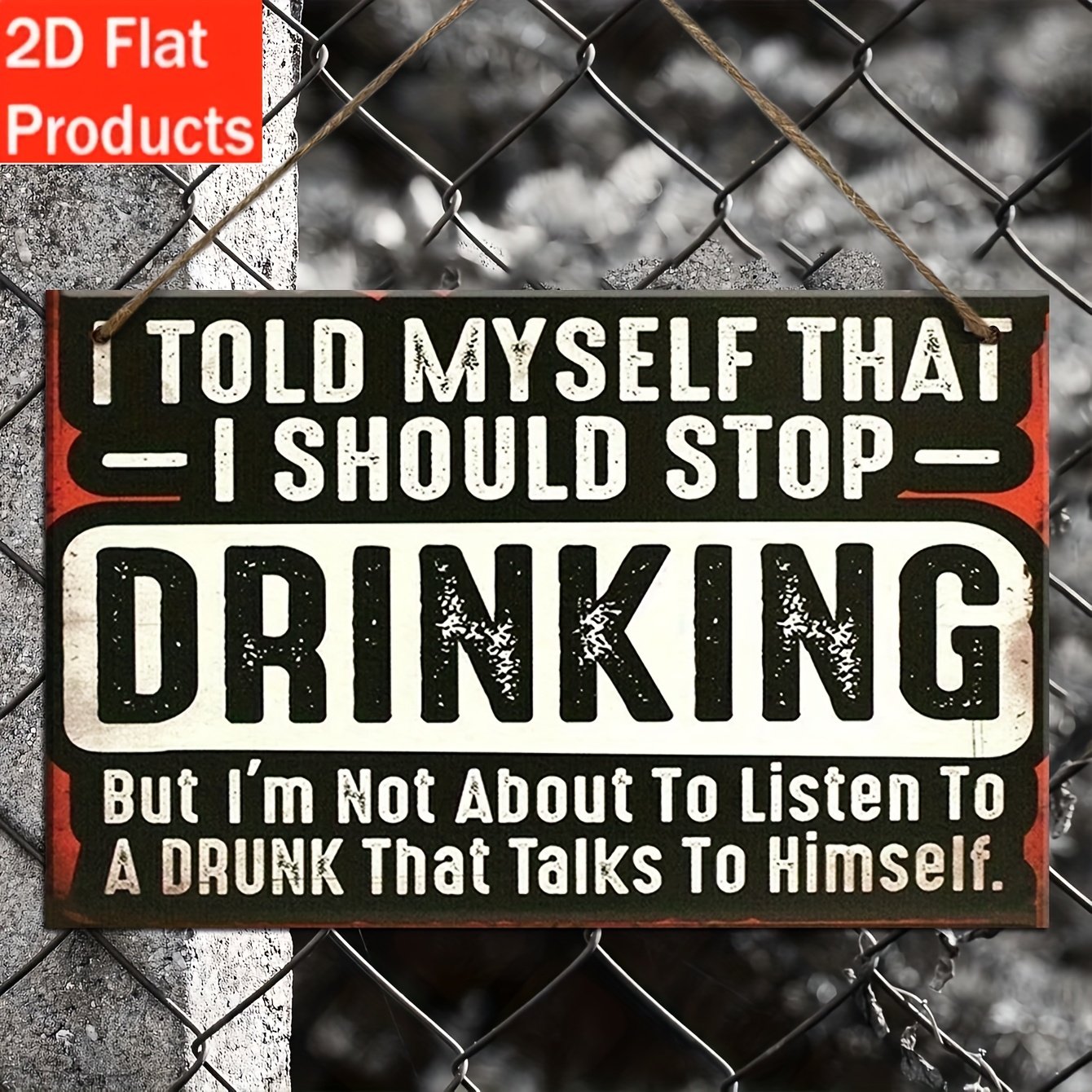 TEMU 2d Flat, 1 Vintage Wooden Beer Decorative Sign - "i I Stop Drinking" Humorous Wall Art, Suitable For Man Cave, Bar, Home Garage, Size 8x12.7cm,
