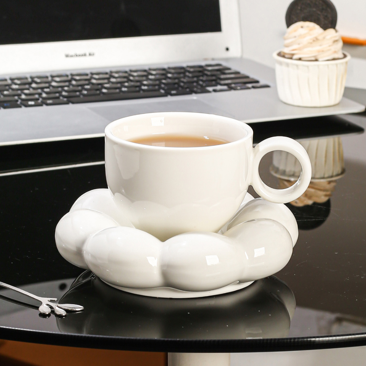 Image of 1set Ceramic Coffee Cup Dish Home Kitchen Dining Room Cup Dish Insulation Cup For Tea, Coffee, Milk, Suitable For Outdoor Wedding, Party Gift, Birthday