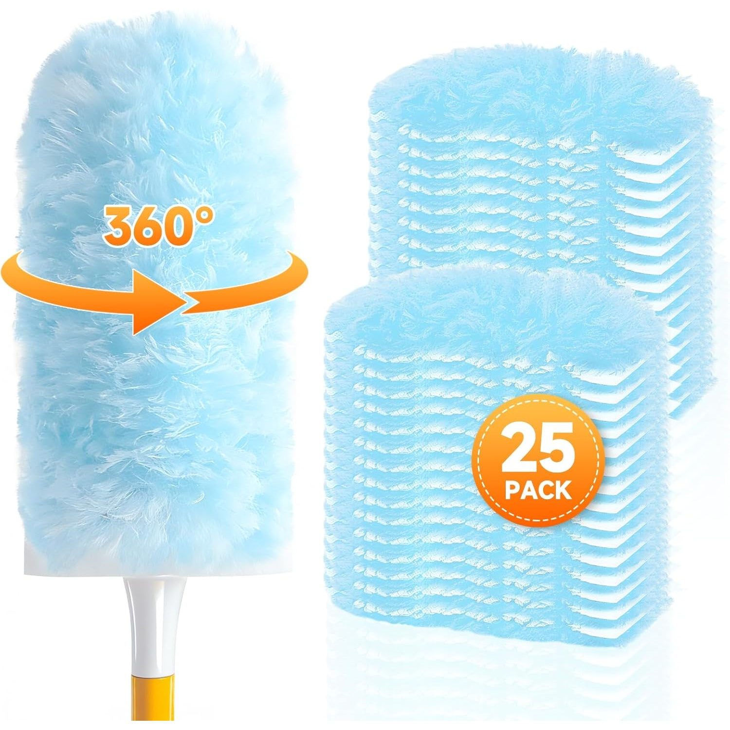 TEMU 25pcs Blue Dusting Duster Refills With 1pc Handle, Dusting Duster Cleaning, Disposable Dusting Duster Refills, Dusting Duster Cleaning Kit,