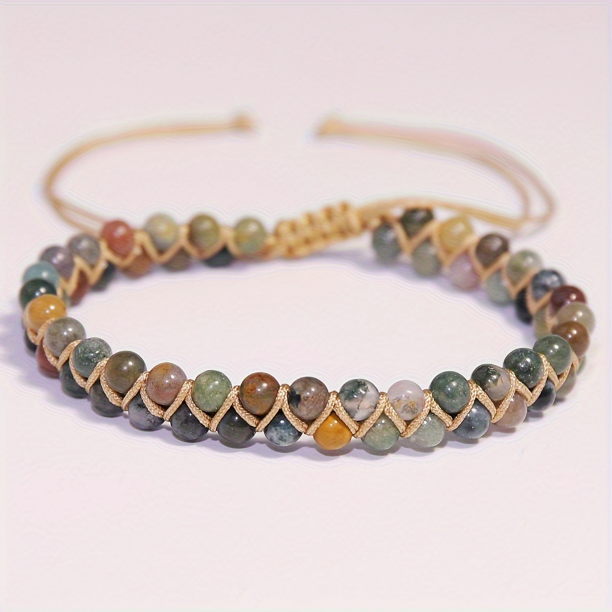 Multicolor Indian Agate Beaded Bracelet| Natural Stone Boho Jewelry| Empowering Women's Charm& Nature Love| Perfect Gift for Friends& Family