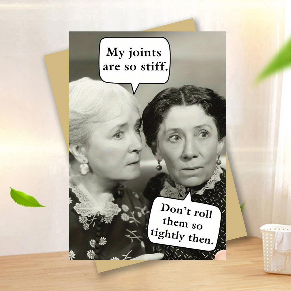 TEMU 1pc, Funny Happy Birthday Card, With Envelope, 6.29" X 4.33", Funny Retro Birthday Card For - Unique Humorous Greetings Card, Vintage-, Ideal
