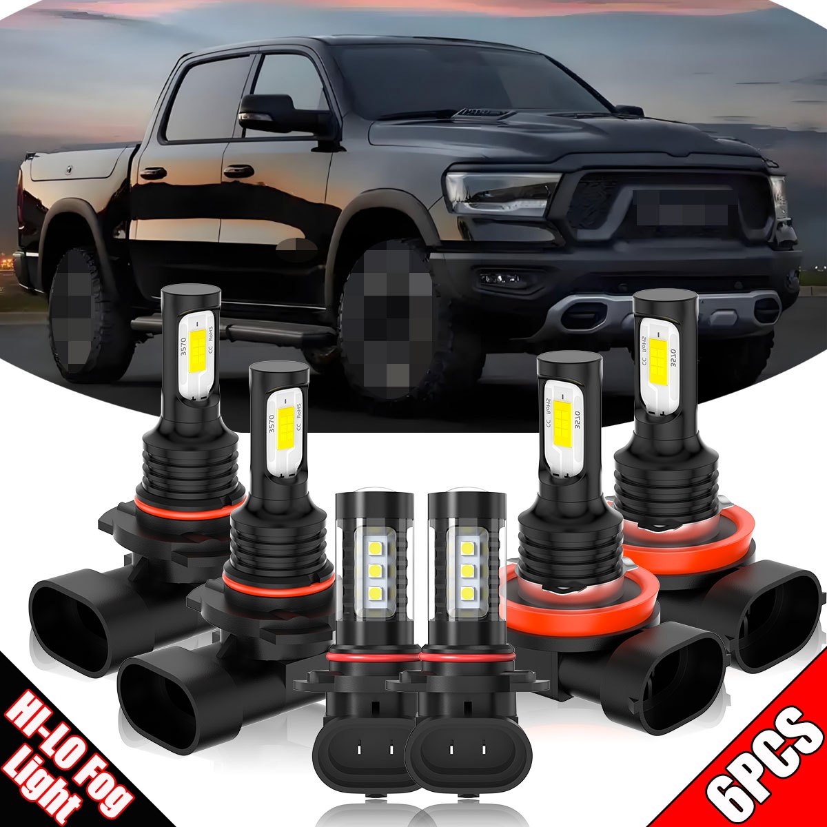 

Fit For For 1500 Classic 2019-2020 Led Headlight Kit Bulbs High Low Beam Fog Light Bulbs Combo 6x 9005+h11+h10, 4000lm 6000k 40w, Canbus No , ,